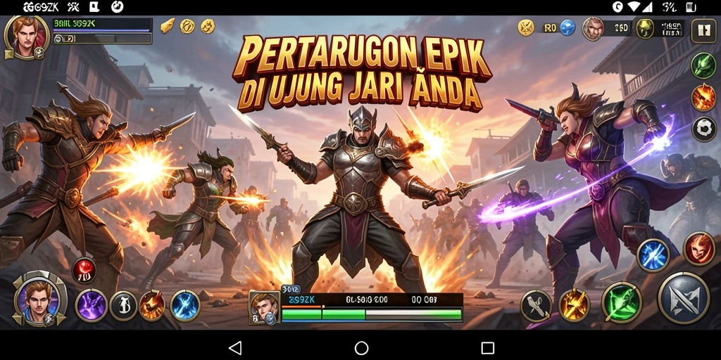 Screenshot utama 369ZK menunjukkan aksi pertarungan seru dengan karakter yang midang.