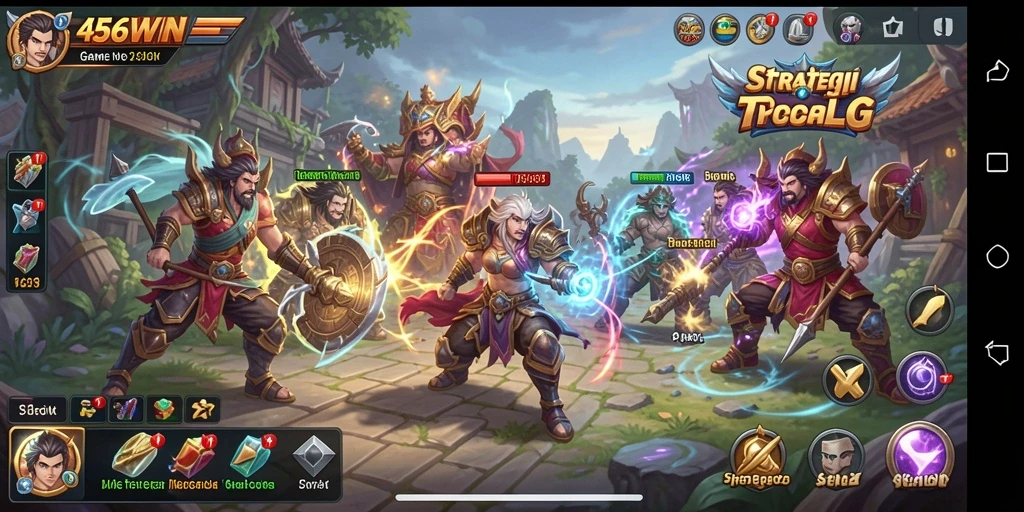 Screenshot menampilkan aksi pertarungan strategis dalam 456WIN.