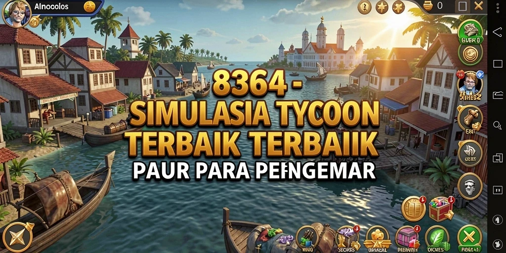 Screenshot gameplay menunjukkan aktivitas bisnis di <strong>8364</strong> yang menantang.