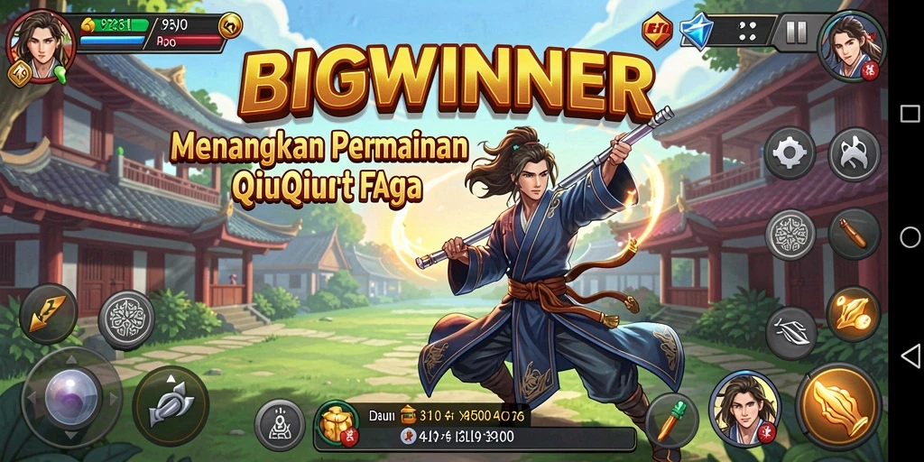 Screenshot utama BIGWINNER menunjukkan aksi seru permainan QiuQiu.