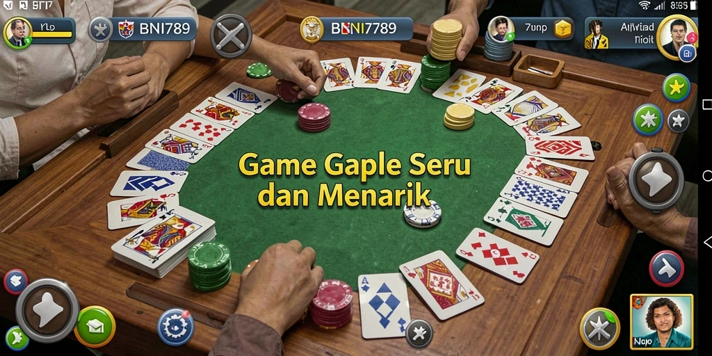 Tampilan gameplay Gaple yang dinamis dan menantang.