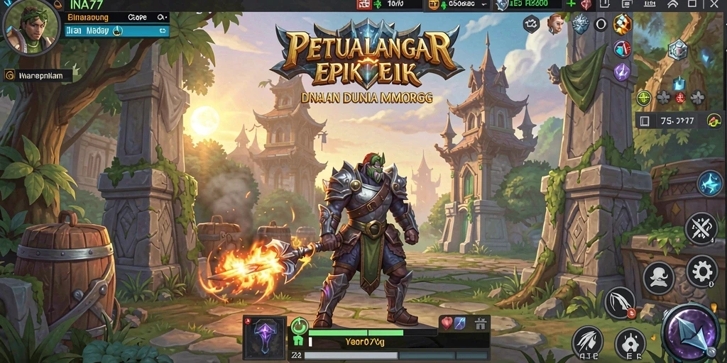Tampilan gameplay yang mendebarkan dalam dunia fantasi MMORPG.