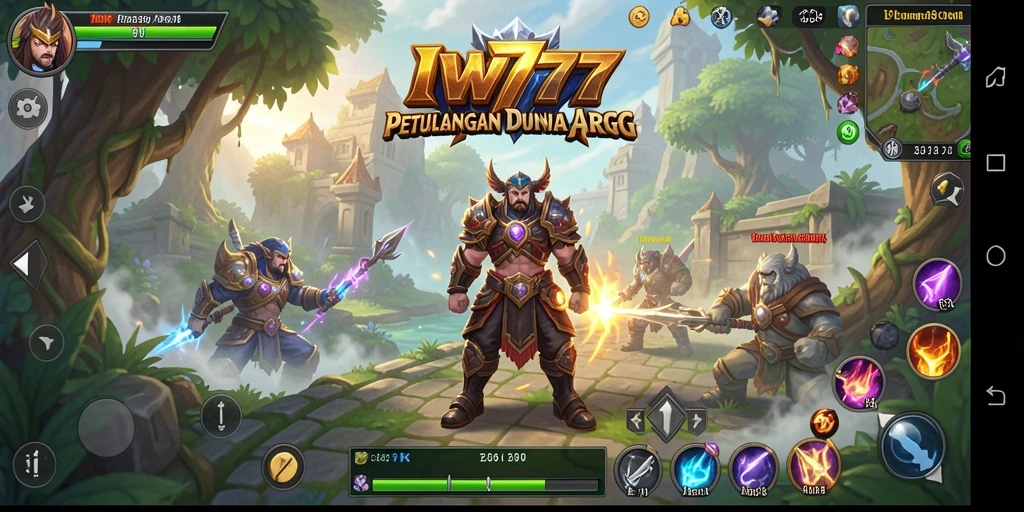 Tampilan aksi seru dalam gameplay ARPG IW777.