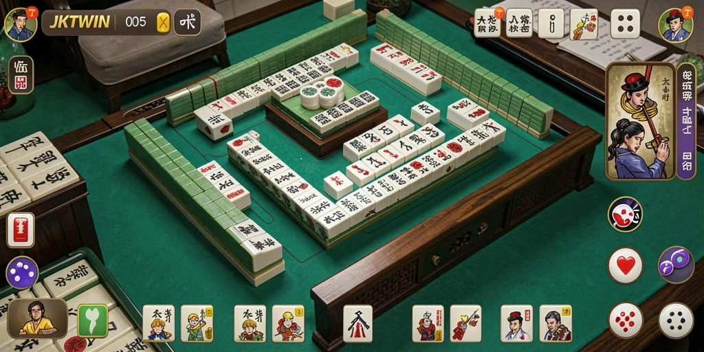 Screenshot gameplay JKTWIN yang menampilkan tantangan Mahjong yang mendebarkan.