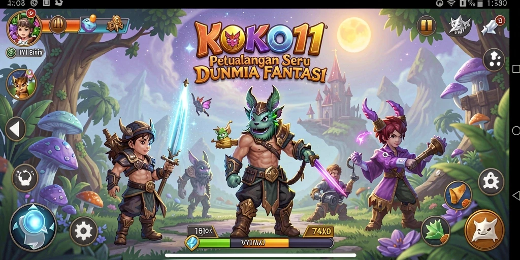 Tampilan gameplay KOKO11 yang menakjubkan dengan suasana petualangan.