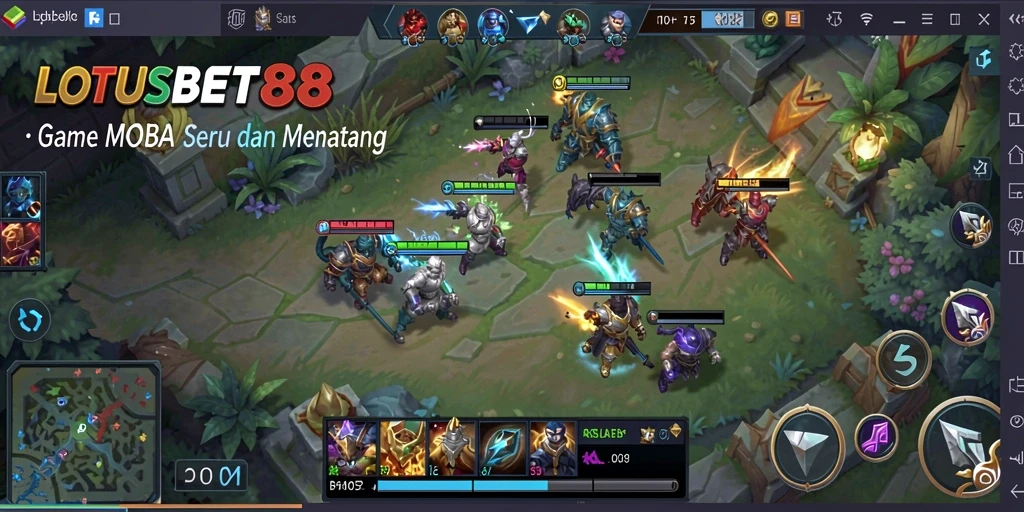 Gameplay seru LOTUSBET88 dengan aksi pertempuran intens.