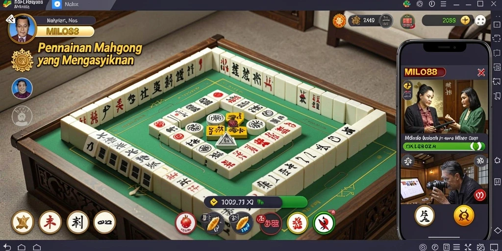 Tampilan gameplay seru dari game Mahjong MILO88.