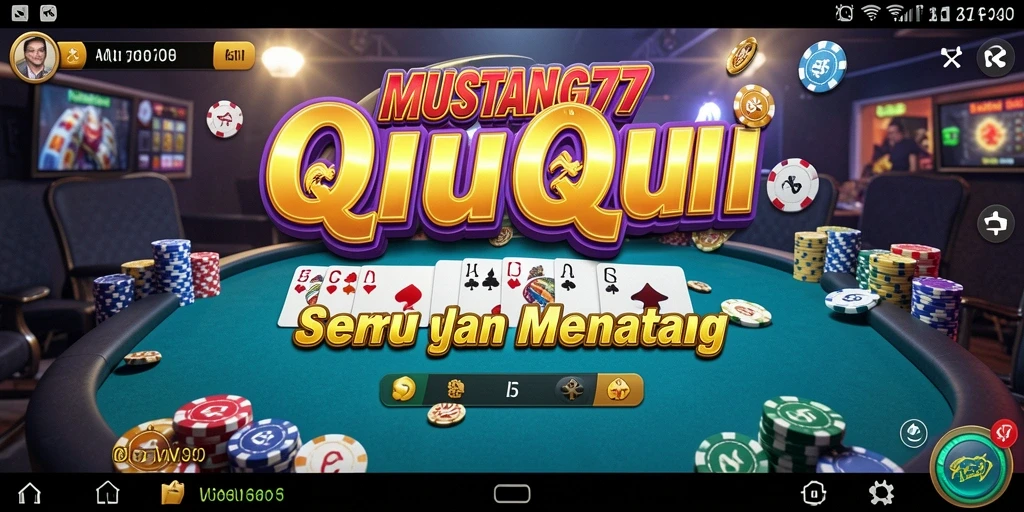 Tampilan gameplay QiuQiu yang seru dan interaktif di MUSTANG77.