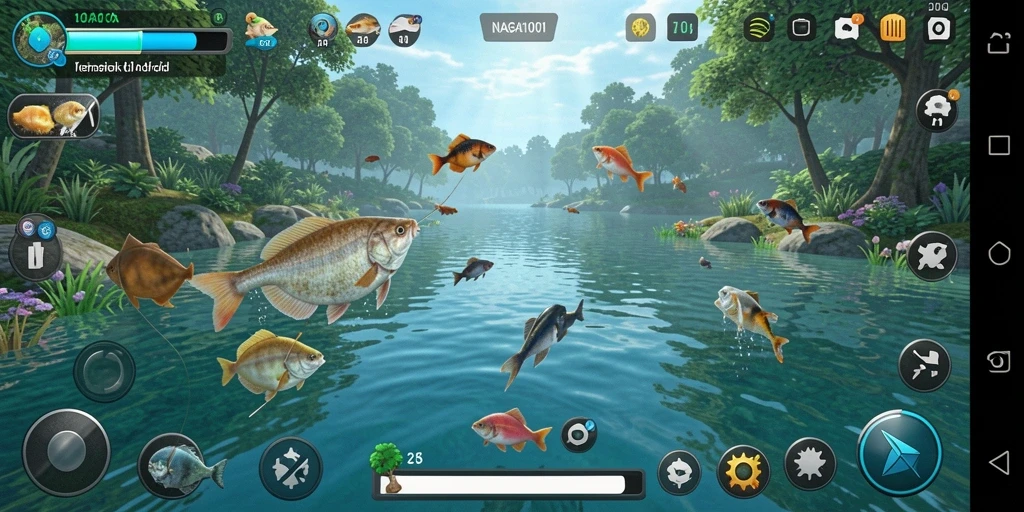 Menampilkan gameplay menangkap ikan yang realistis dan seru.
