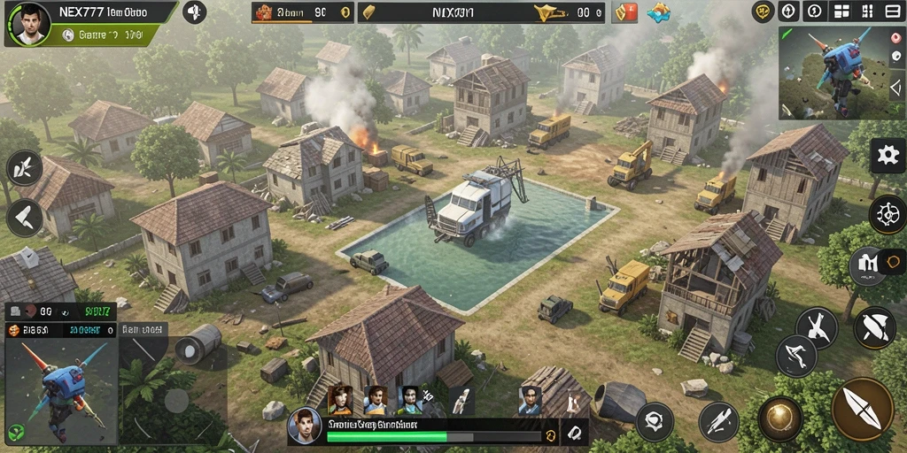 Screenshot NEX777 menampilkan aksi pertempuran strategis yang menegangkan.