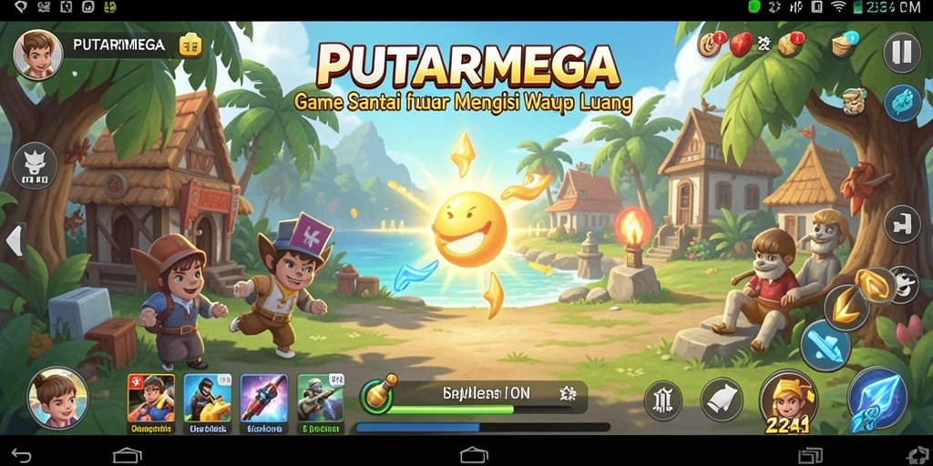 Tampilan gameplay PUTARMEGA yang menghibur dan penuh warna.