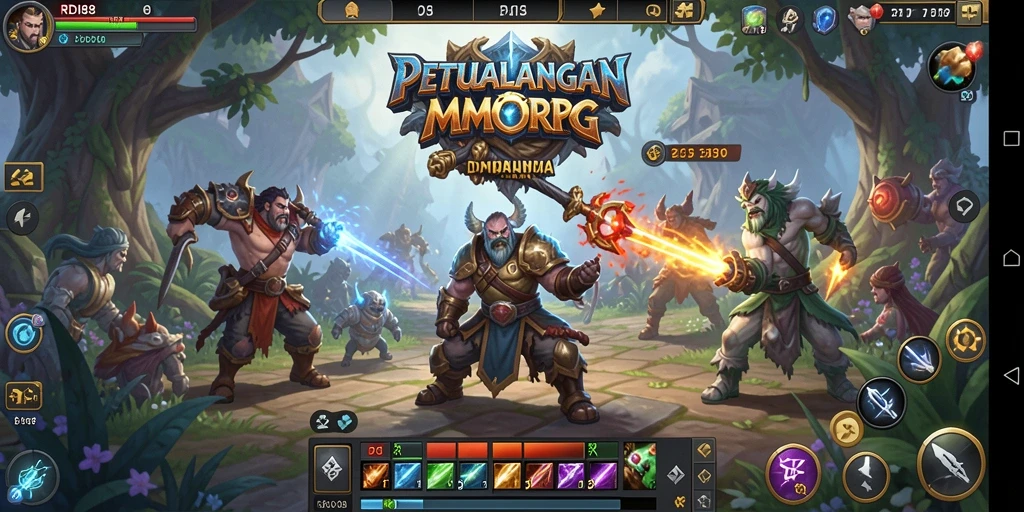 Screenshot gameplay RDI88 menampilkan pertarungan epik di dunia MMORPG.
