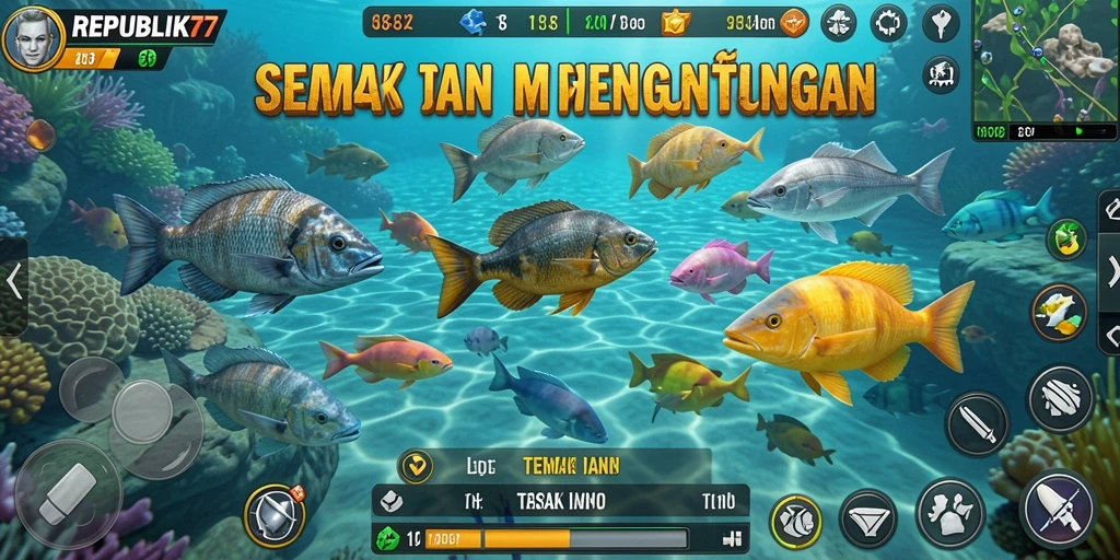 Tampilan gameplay REPUBLIK77 dengan aksi menembak ikan yang mendebarkan.