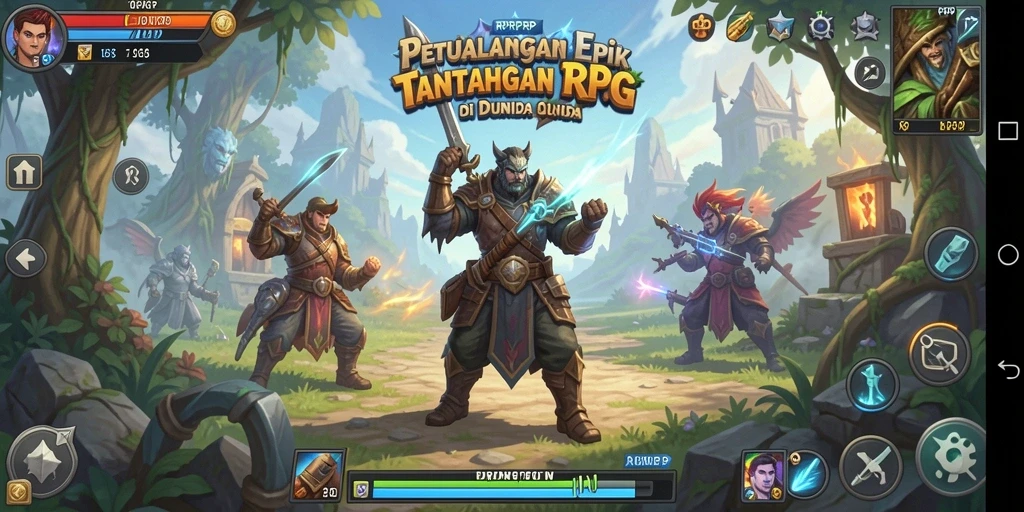 Gameplay RPRPRP menampilkan karakter memukau dalam aksi pertempuran RPG.