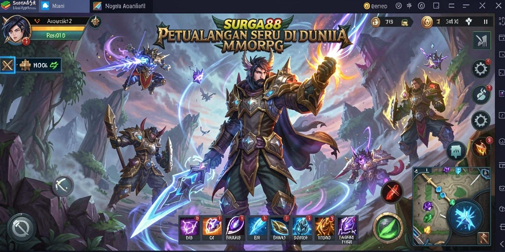Tampilan gameplay <strong>SURGA88</strong> yang menggambarkan aksi petualangan dalam MMORPG.