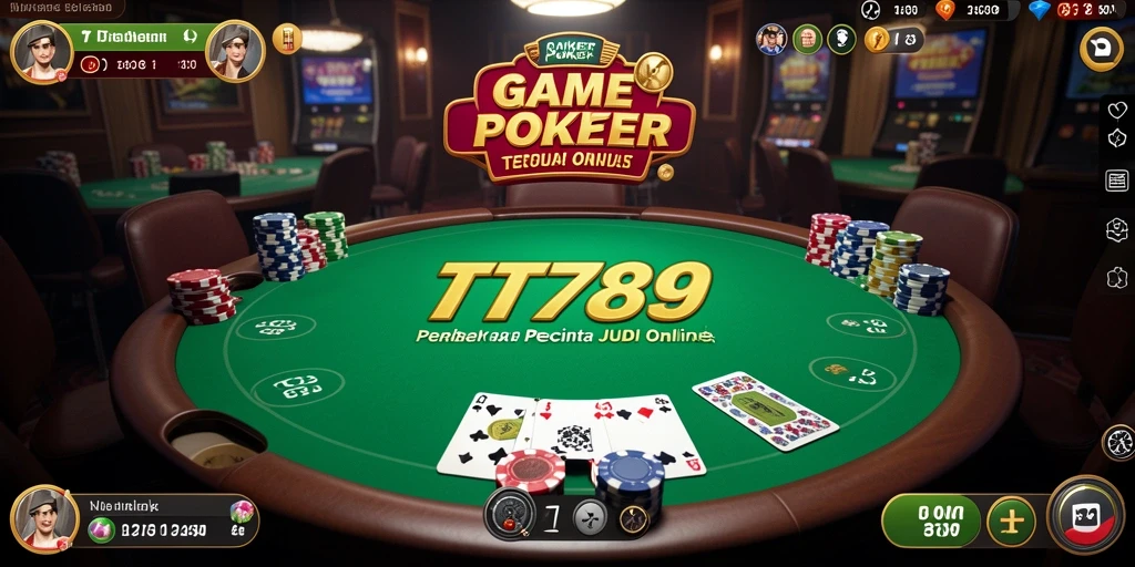 Tampilan screenshot utama TT789 menampilkan gameplay Poker yang menarik.